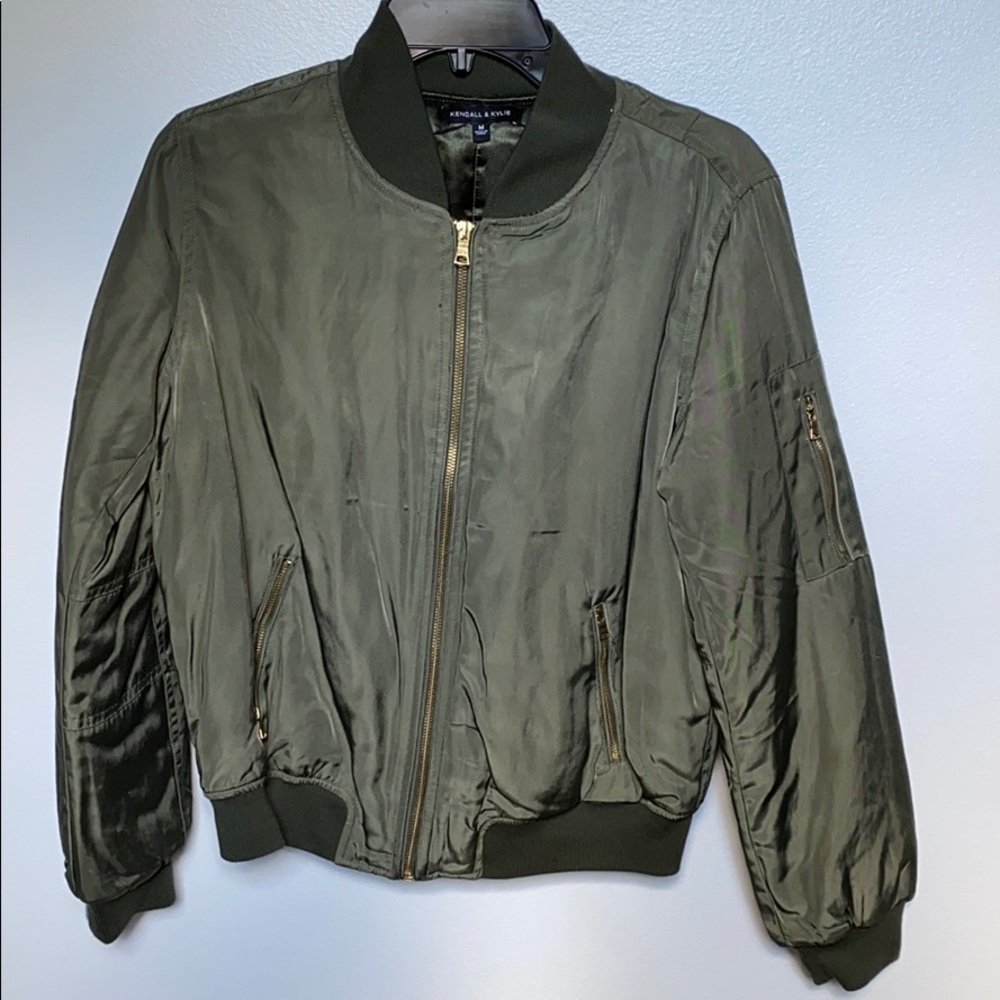 Army green bomber jacket